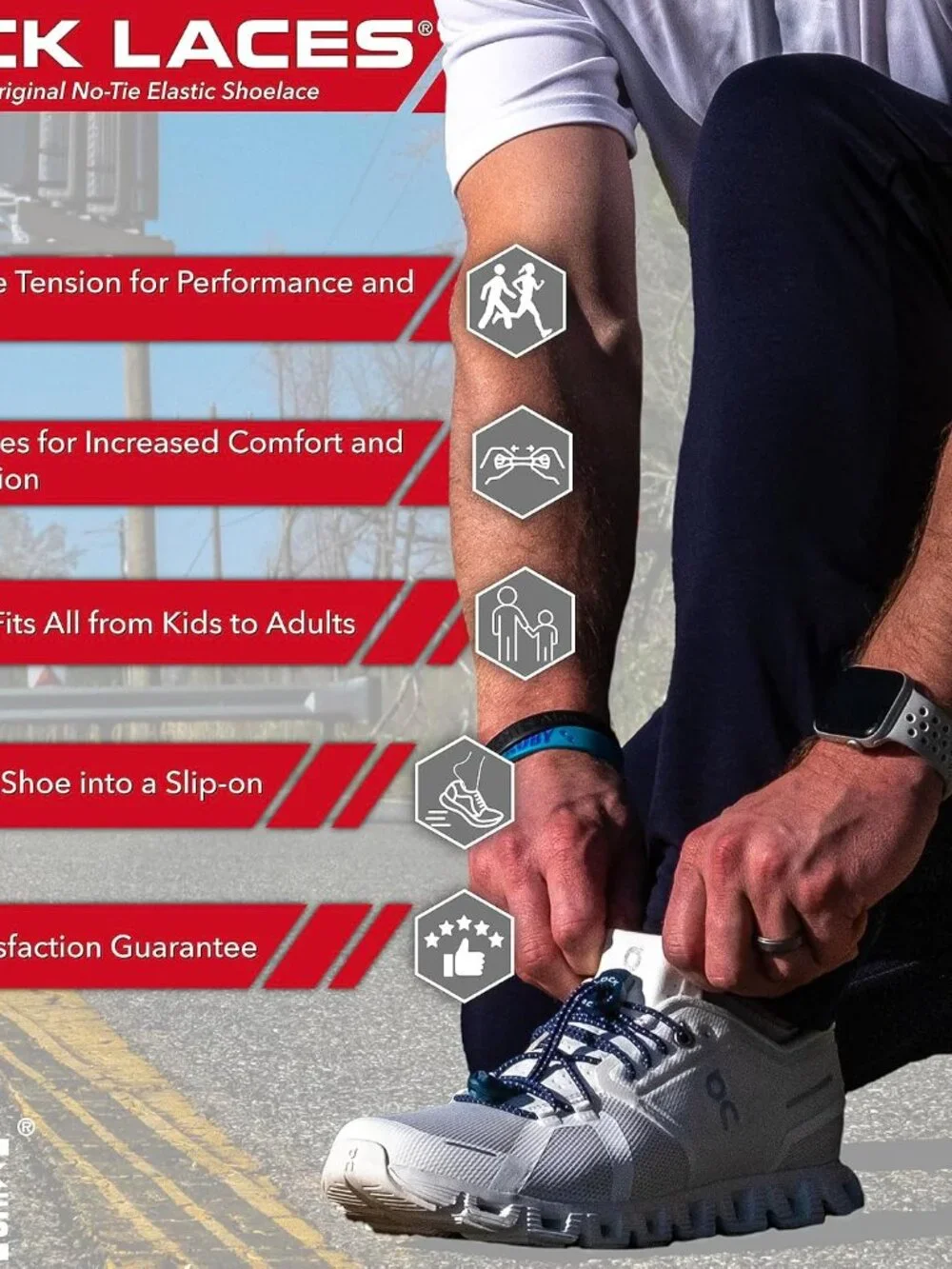 Elastic No Tie Shoelaces for Kids & Adults, One Size Fits All